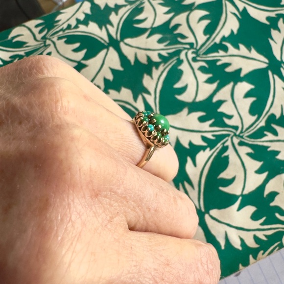 Vintage UK 9k Turquoise ring - Picture 7 of 10